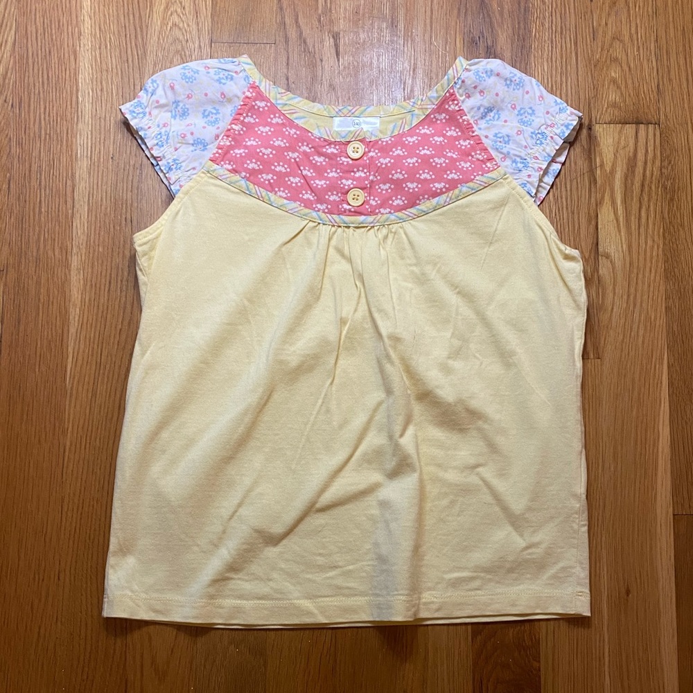 Hanna Andersson Patchwork Style Yellow T-Shirt